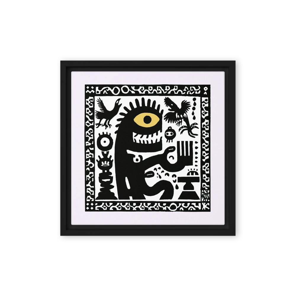 Totemic Monster and Birds | Art Print