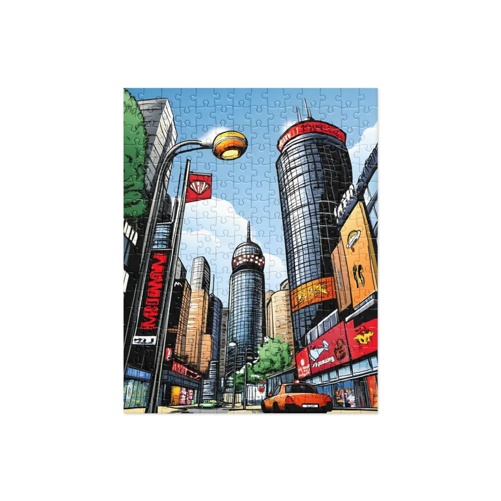 Comic Book Cityscape 
 Jigsaw Puzzle