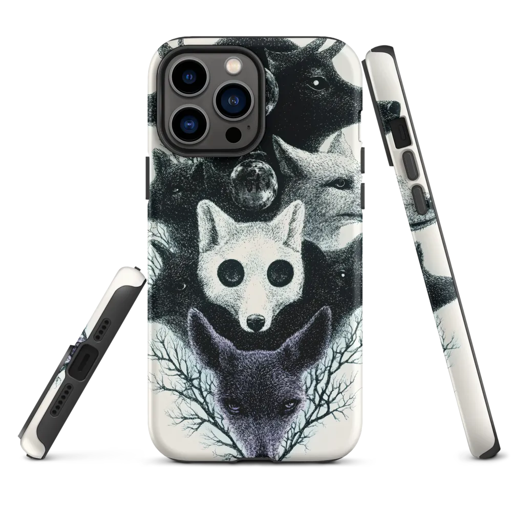 Surreal Ink Drawing of Wolves | Phone Case