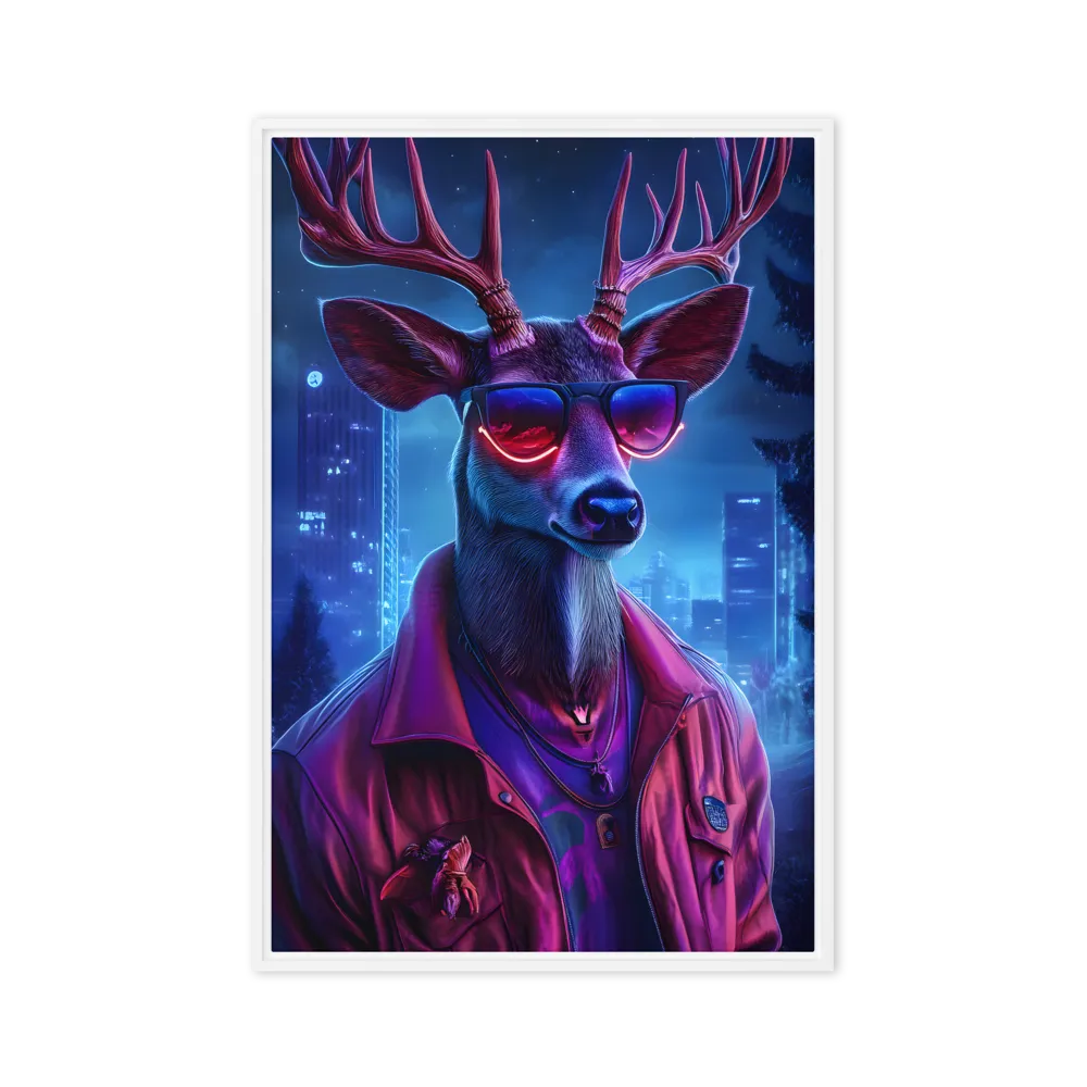 Cyberpunk Stag 
 Metal Print | 20″x 30″
