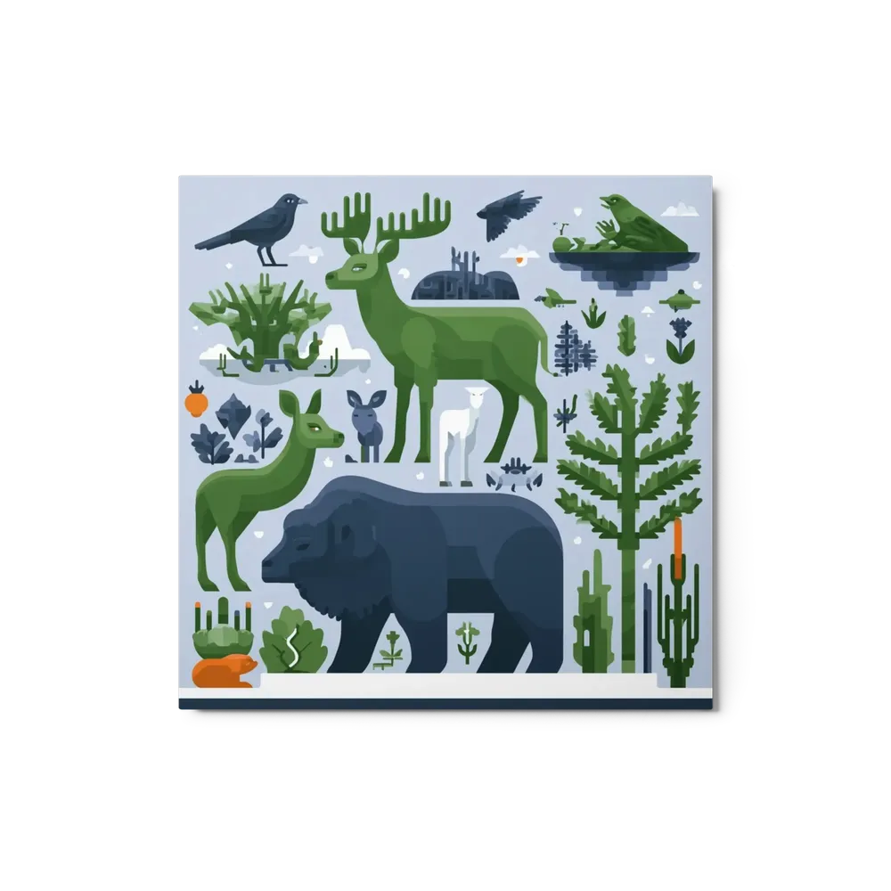 Geometric Forest Wildlife | Art Print