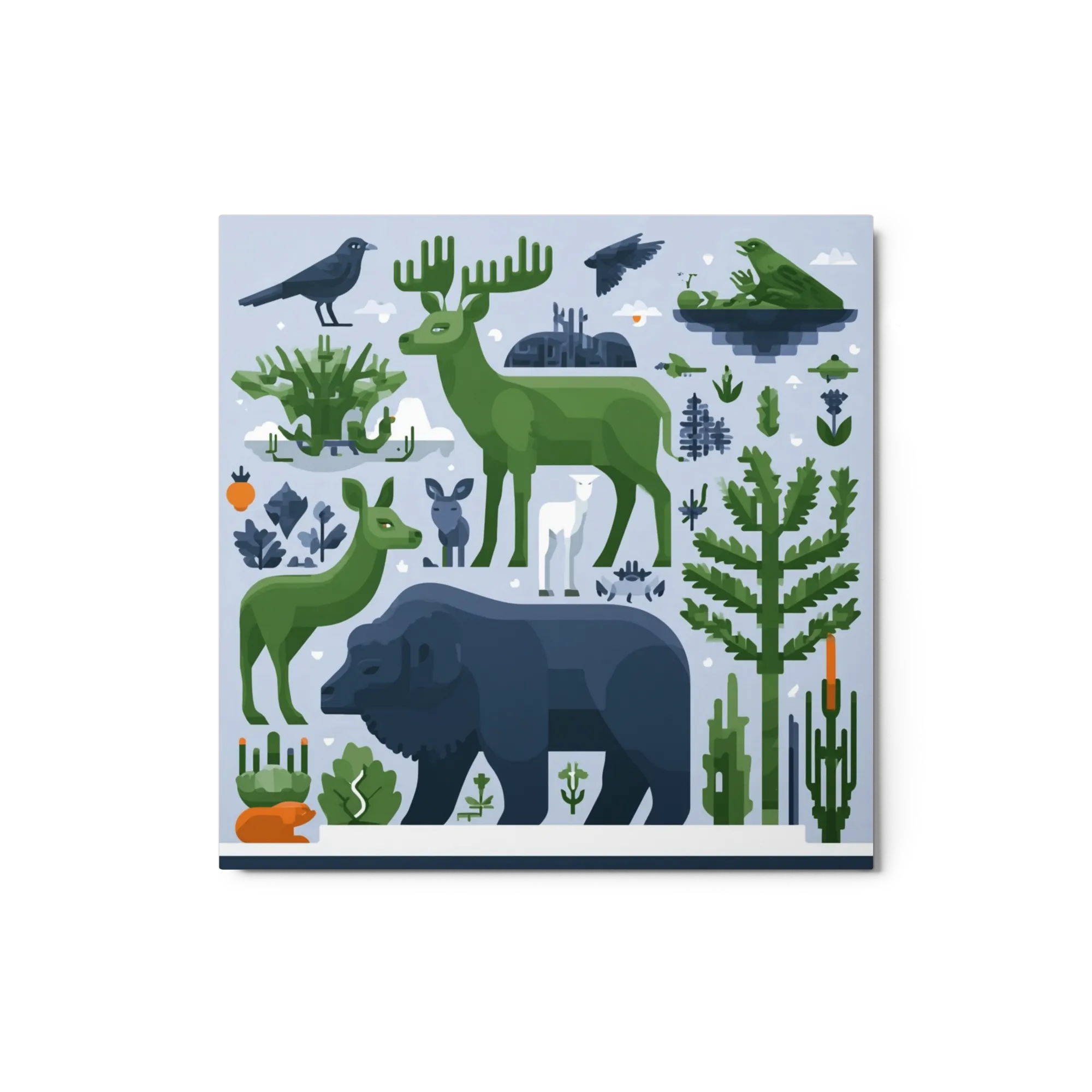 Nordic Wildlife Flat Art