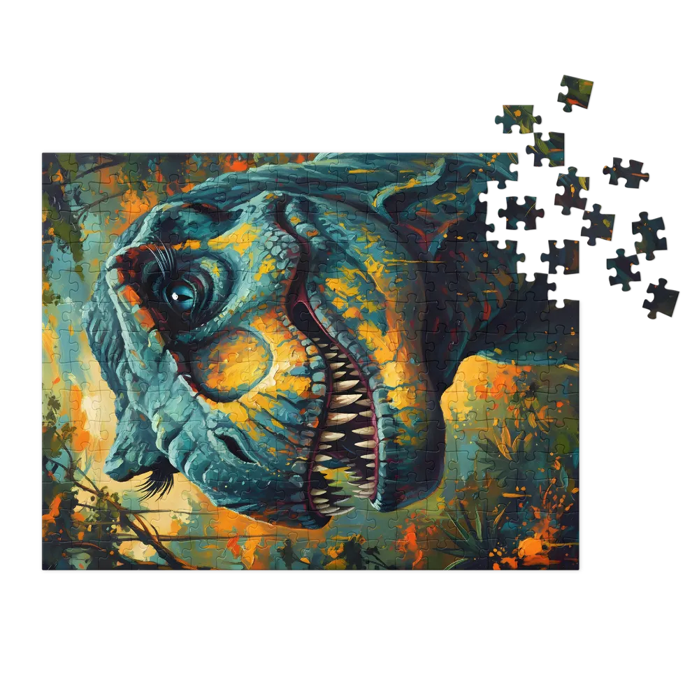 Teal Tyrant — T. rex Painting | Jigsaw Puzzles