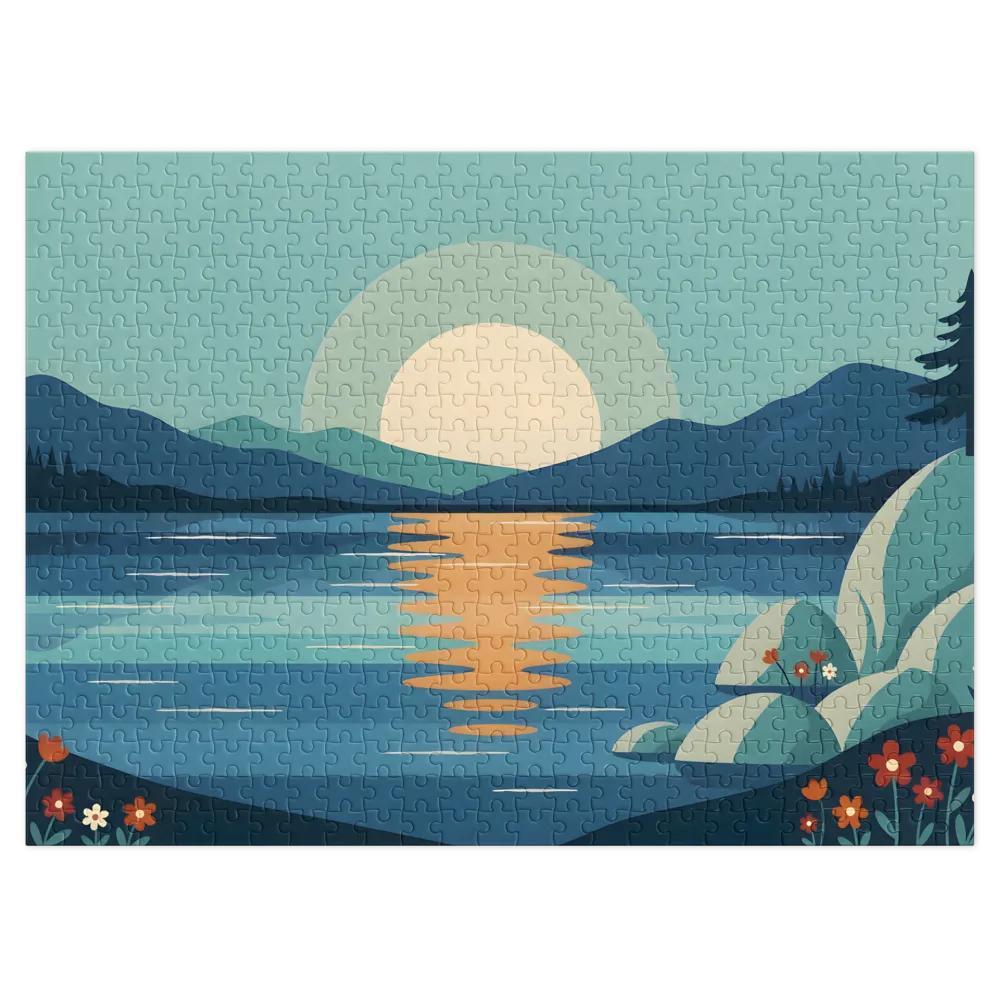 Tranquil Lake Sunset | Jigsaw Puzzles