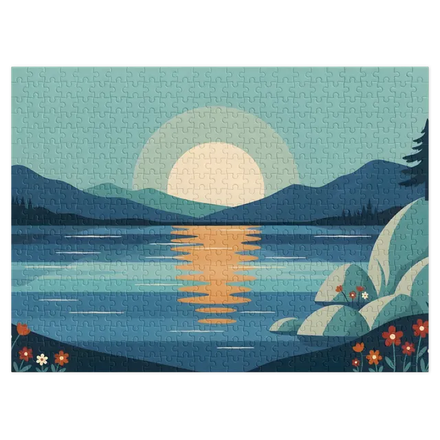 Tranquil Lake Sunset | Jigsaw Puzzles