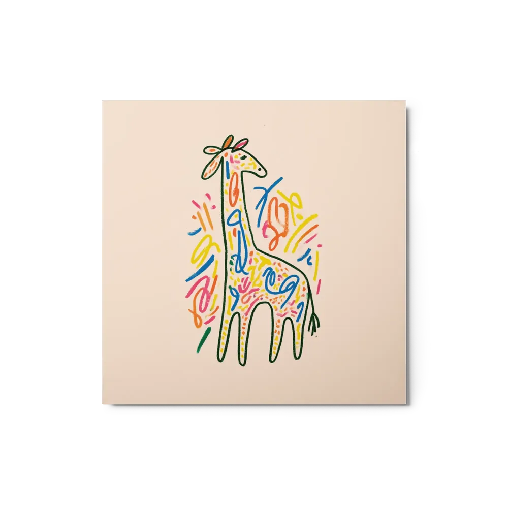 Colorful Crayon Giraffe | Art Print