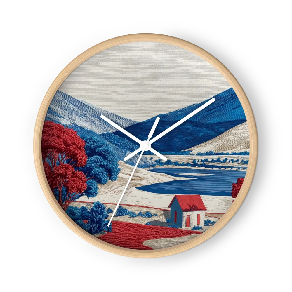Red House in Blue Mountains | Wall Clock