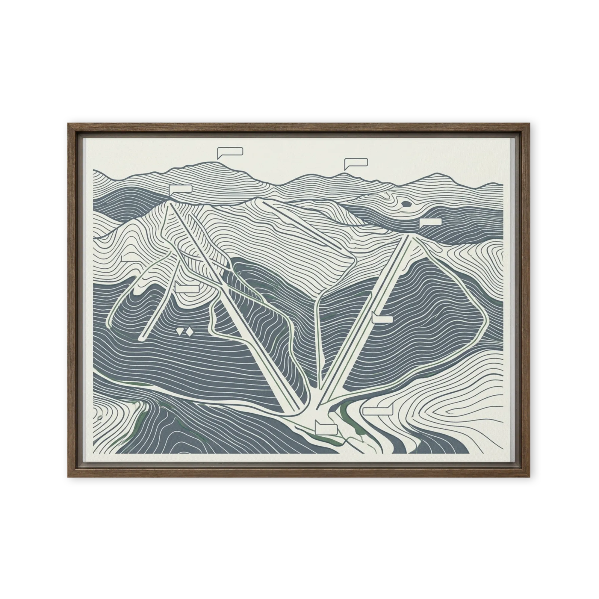 Alpine Slopes Topography 
 Poster with White Frame | 8″x 10″