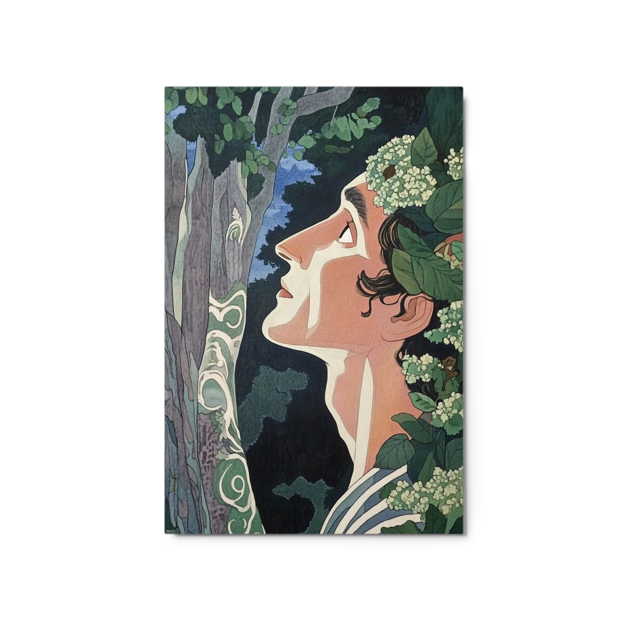 Young Man Among Leaves