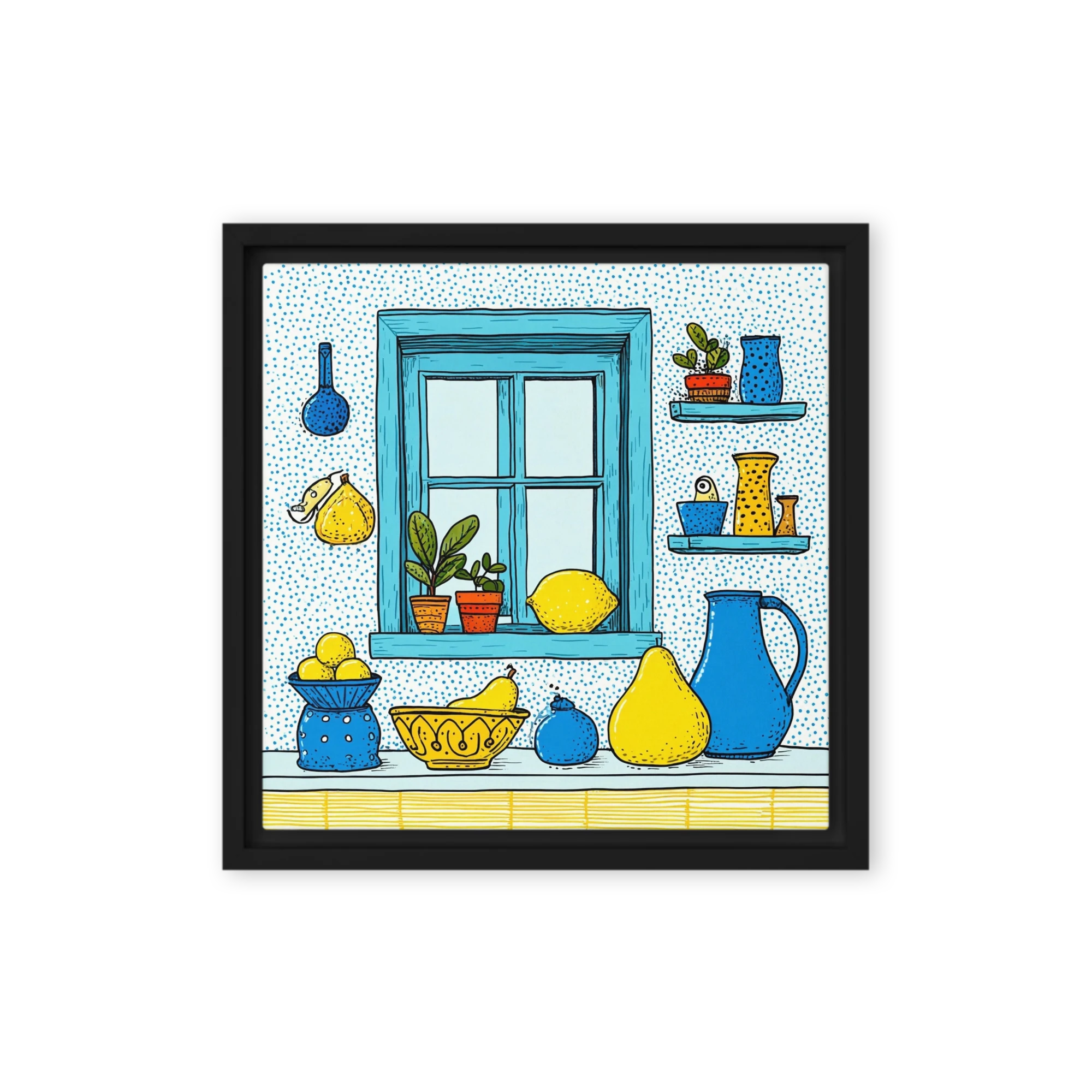 Blue Window with Lemons