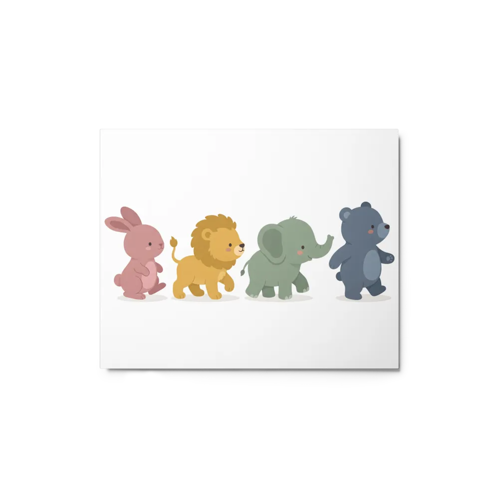 Playful Animal Parade 
 Metal Print | 20″x 30″