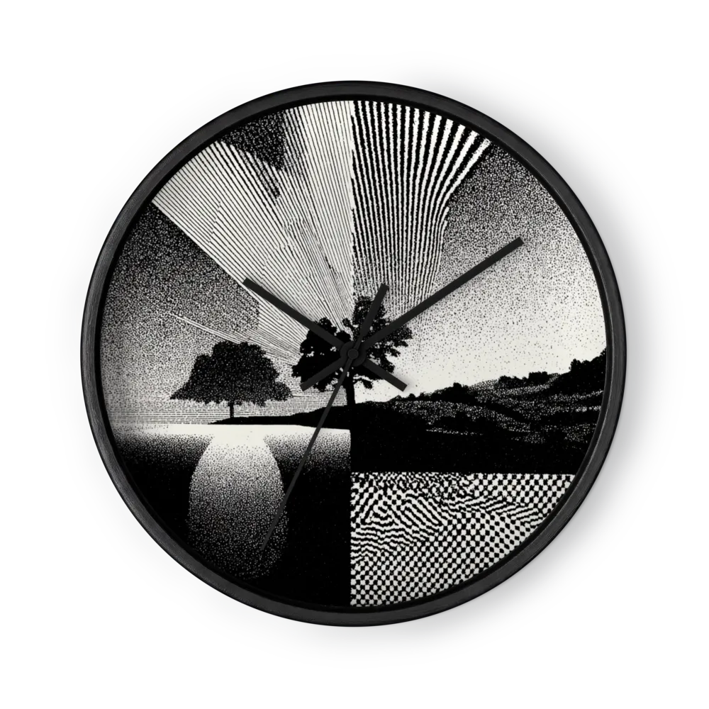 Surrealistische Gestippelde Horizon | Wandklok