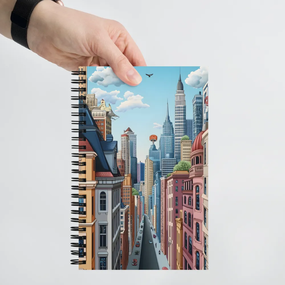 Colorful Cityscape Perspective 
 Spiral Notebook | 140 pages