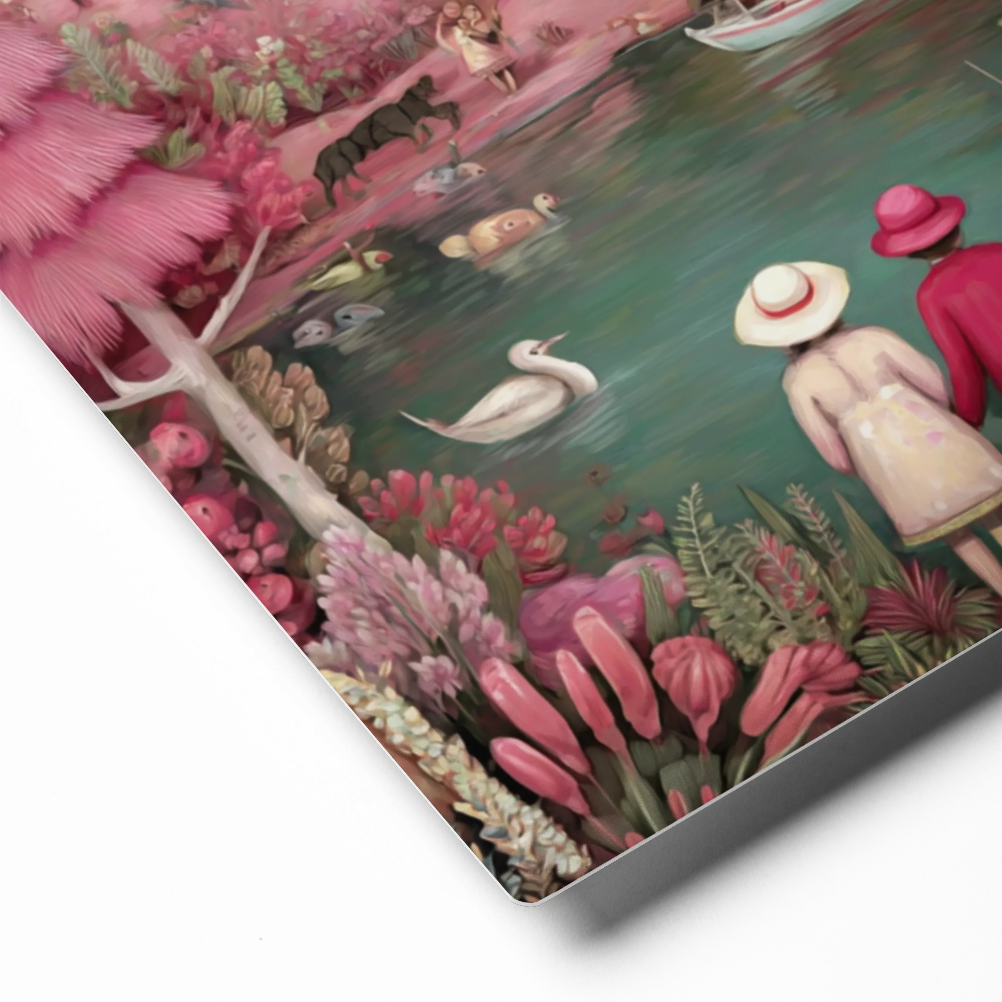 Whimsical Pink Forest Lake | Art Print