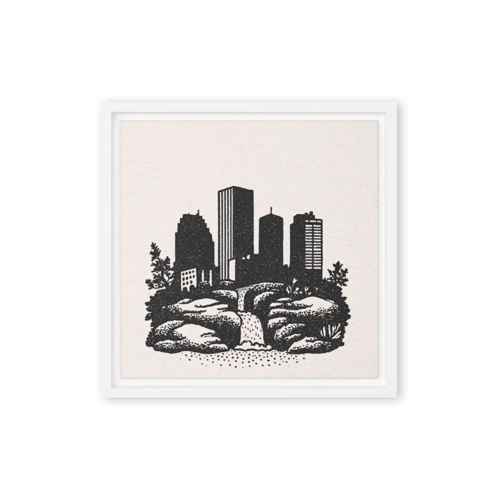 Metropolis Falls 
 Poster with Red oak Frame | 12″x 12″