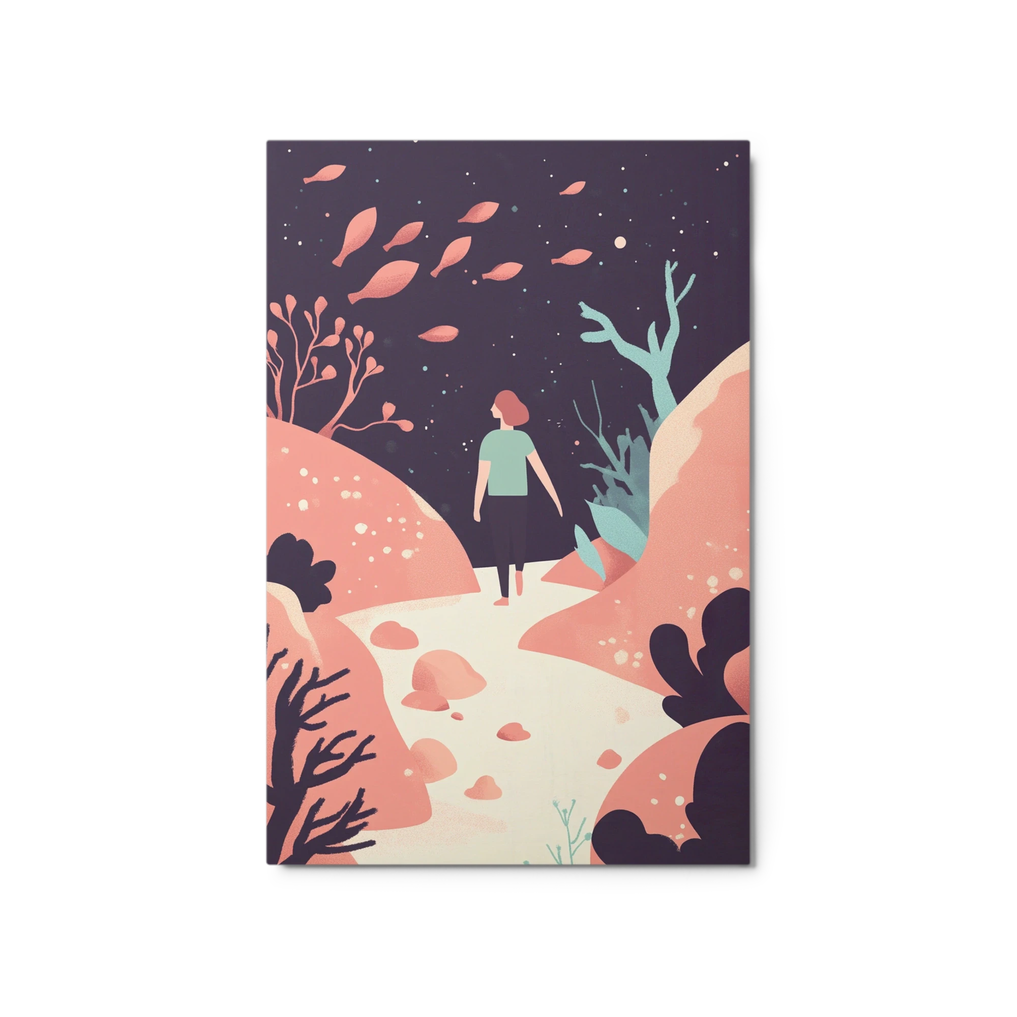 Serene Digital Landscape with Figure