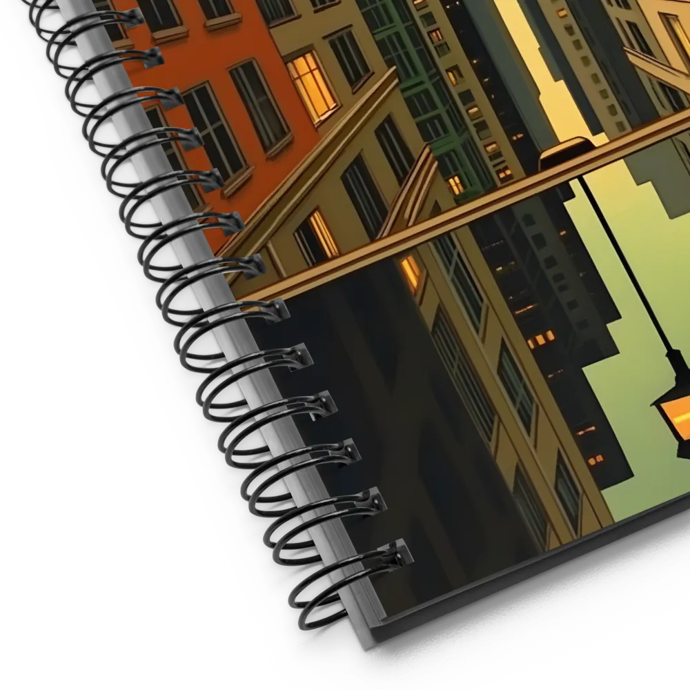 Cityscape Reflection at Dusk 
 Spiral Notebook | 140 pages