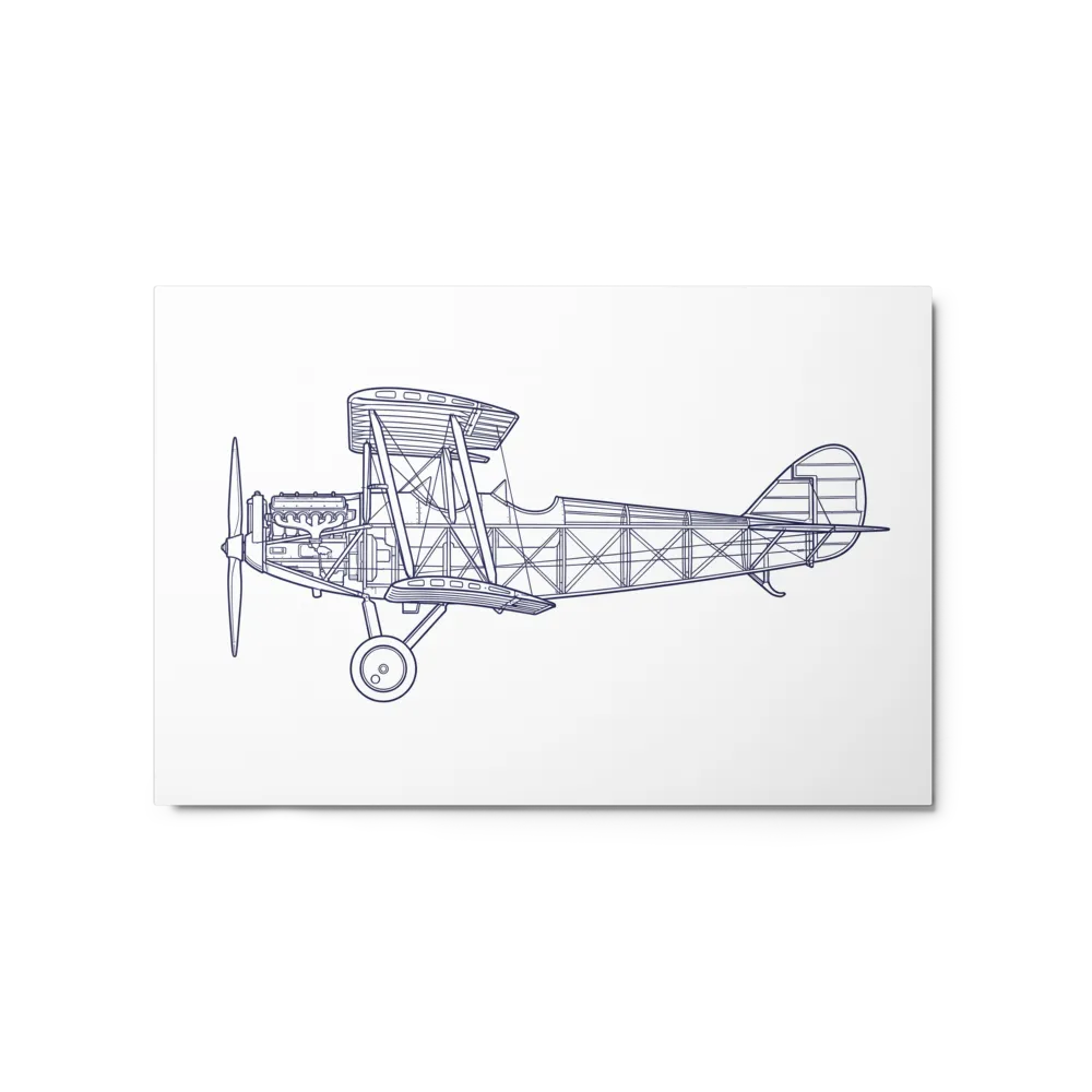 Vintage Biplane Blueprint 
 Art Print | 12″x 18″