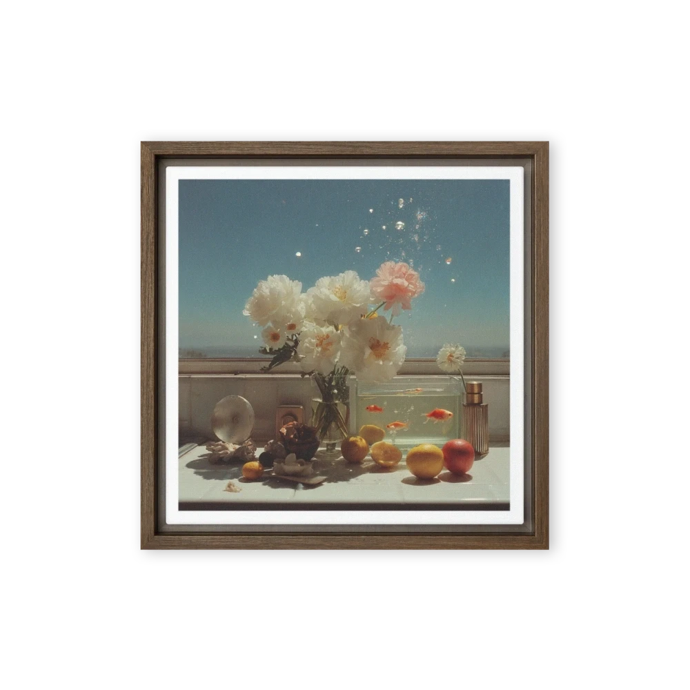 Sunlight Peonies and Goldfish