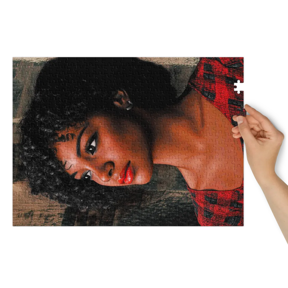 Digital Portrait of Woman with Curly Hair | Jigsaw Puzzle (252/520 pieces)