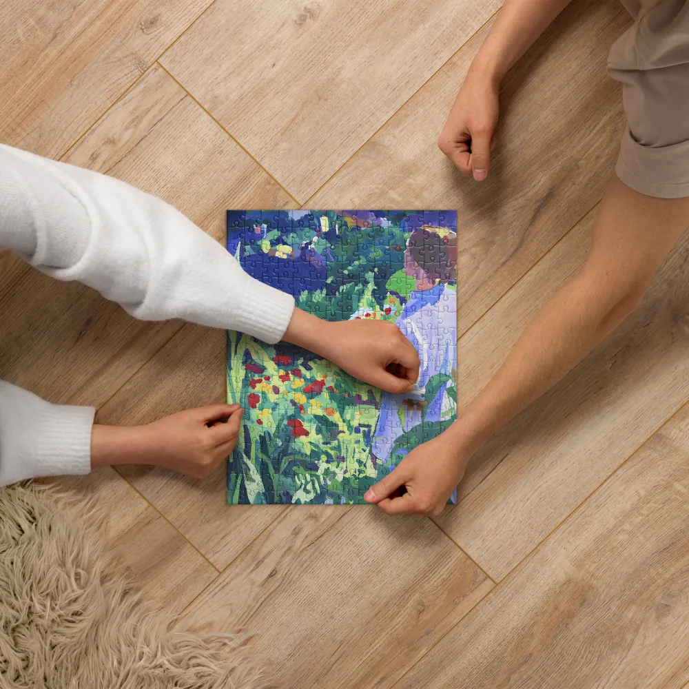 Woman in a Vibrant Garden 
 Jigsaw Puzzle