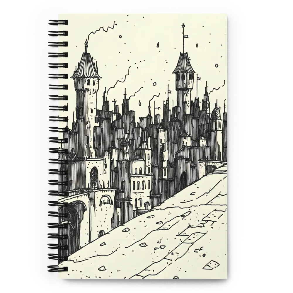 Gothic Cityscape Sketch 
 Spiral Notebook | 140 pages