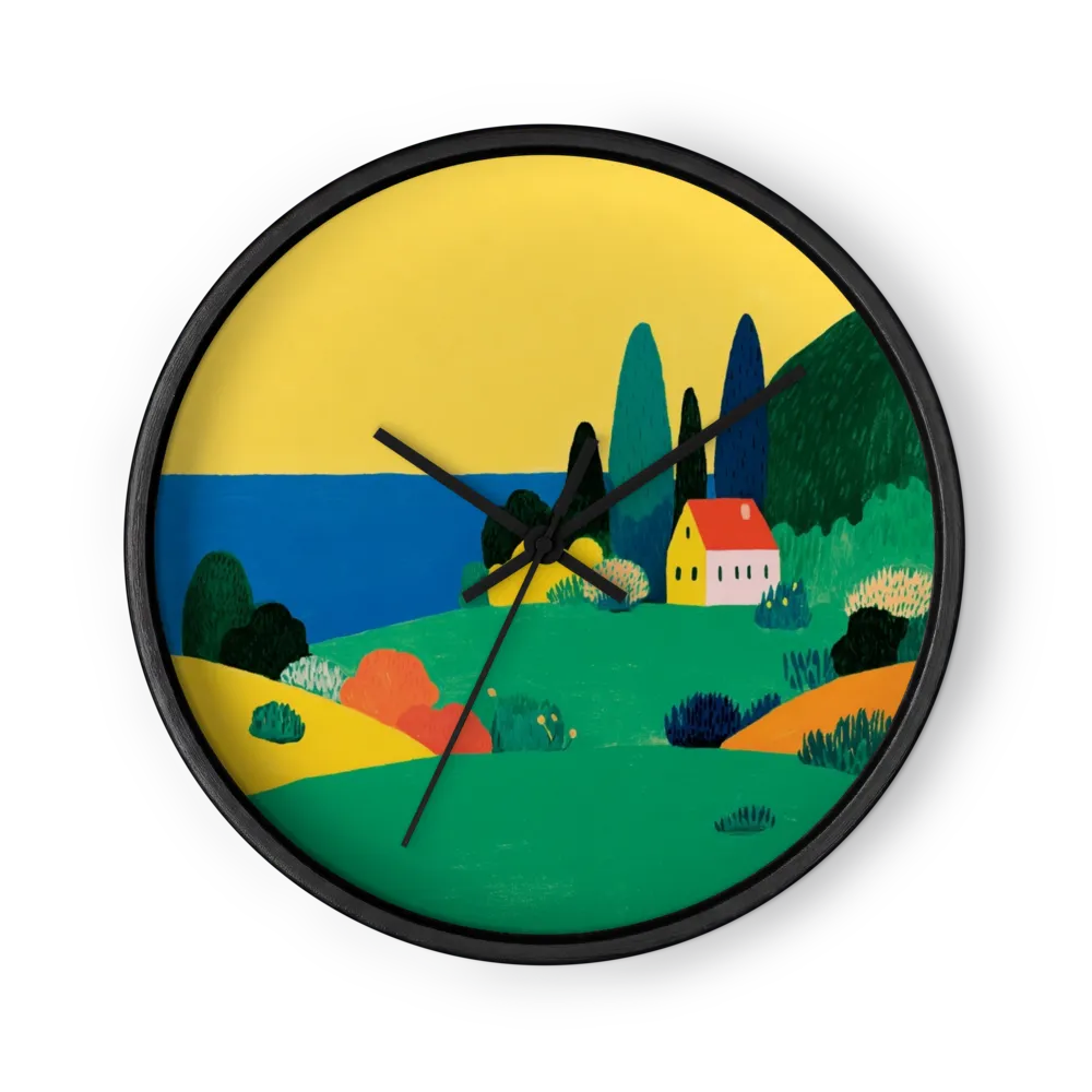 Seaside Cottage in Summer | Wall Clock