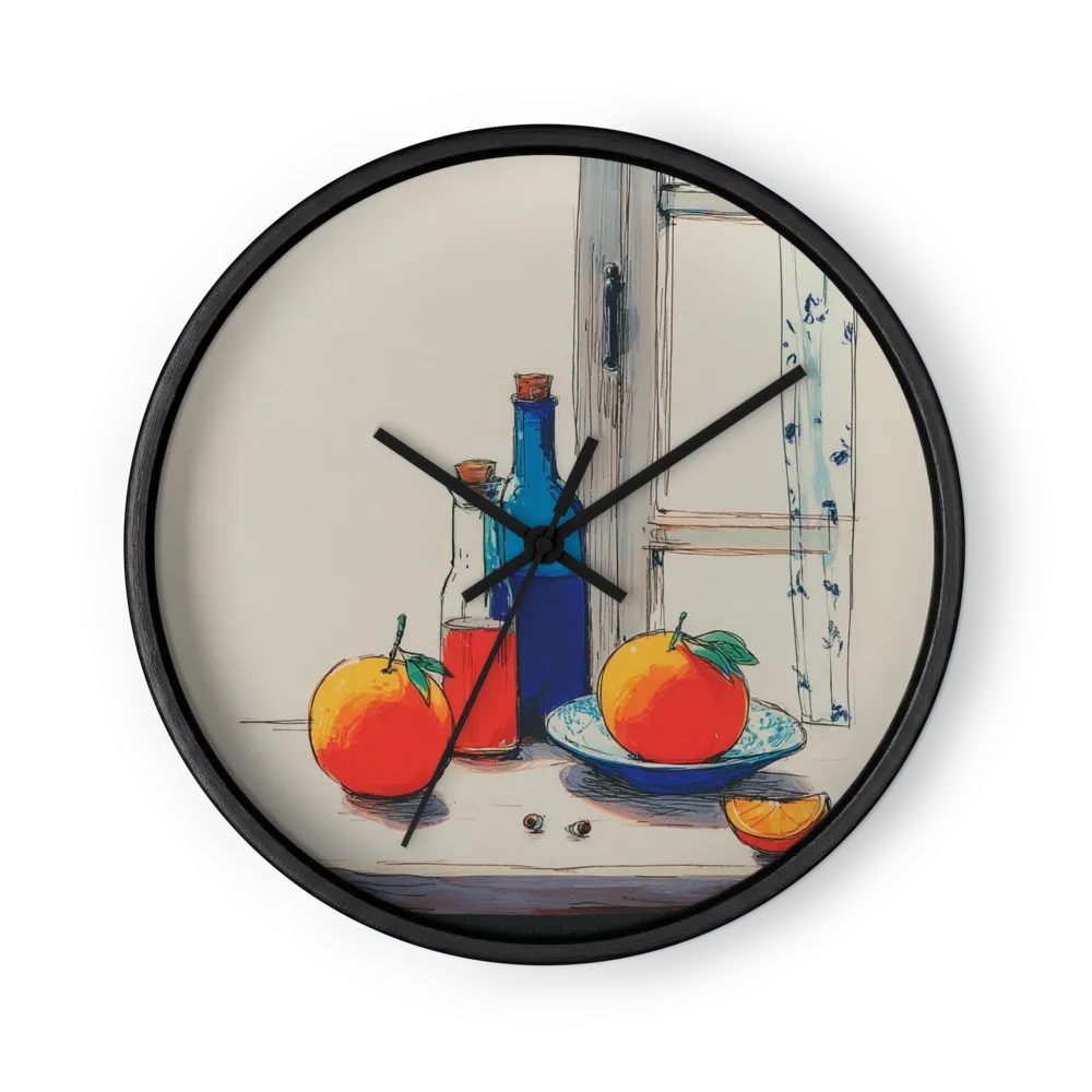 Window Still Life with Oranges | Wall Clock