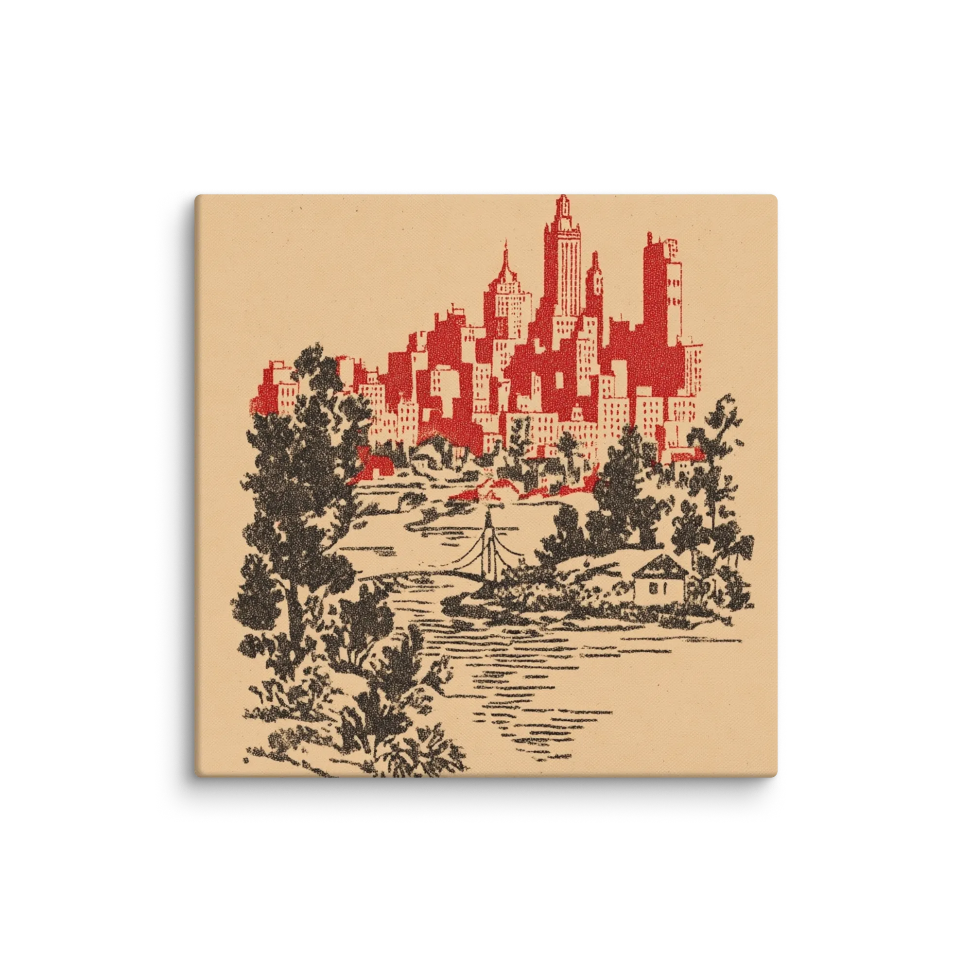 Crimson Ink and Linocut Vignettes — Stippled relief printing