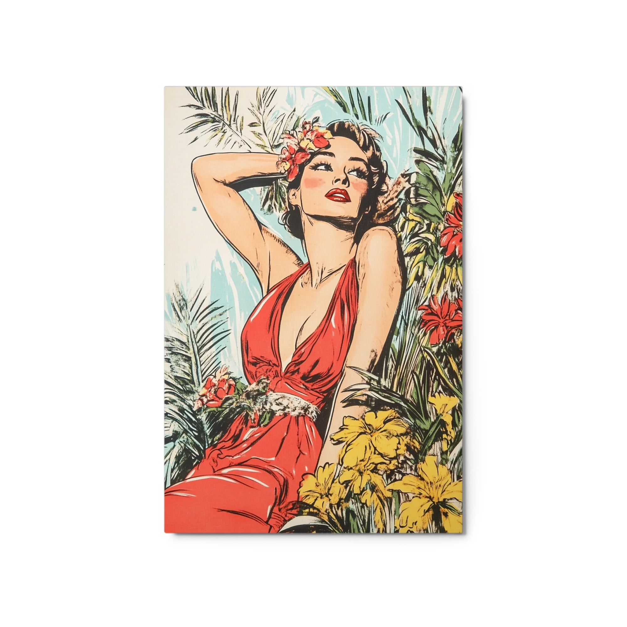 Vintage Tropical Woman Illustration