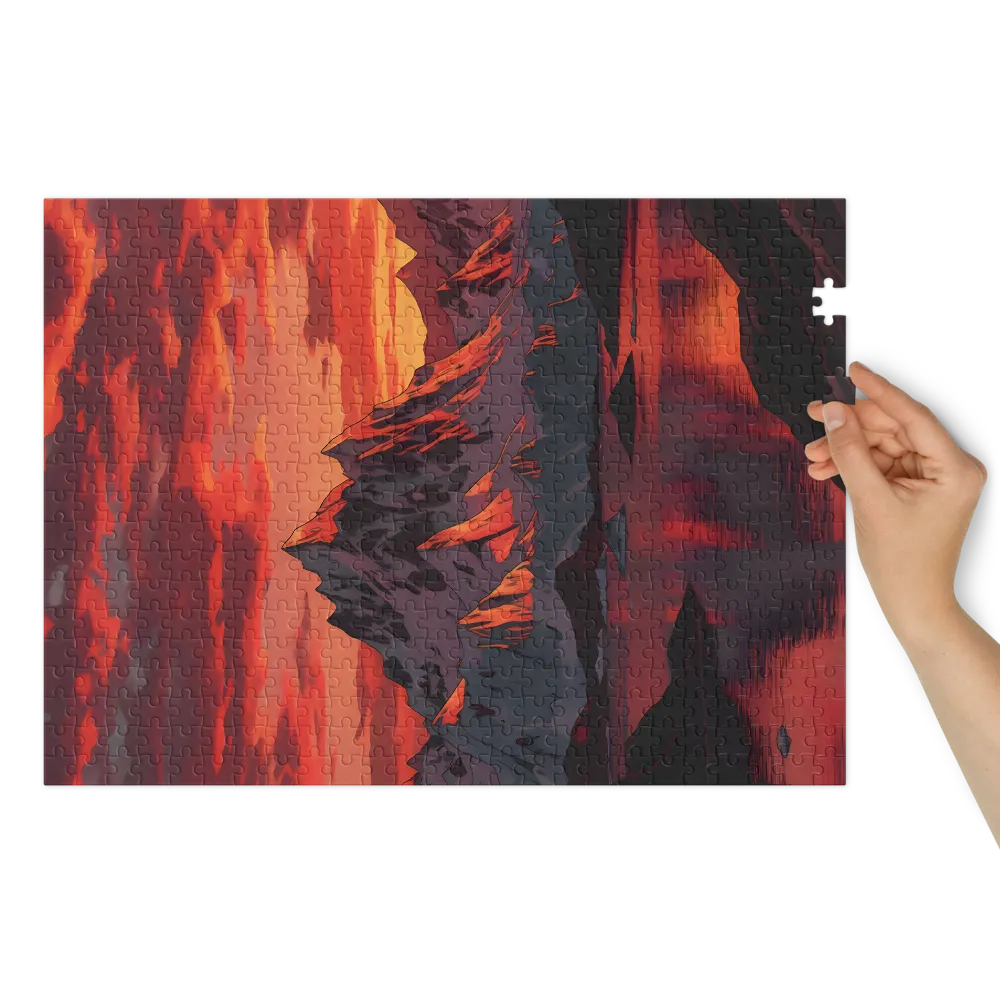 Crimson Peak Sunset 
 Jigsaw Puzzle in Tin Box