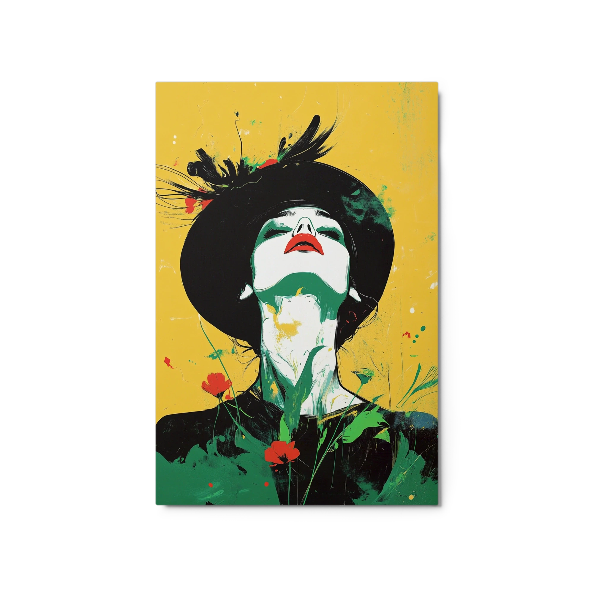Portrait of Woman with Hat and Flowers