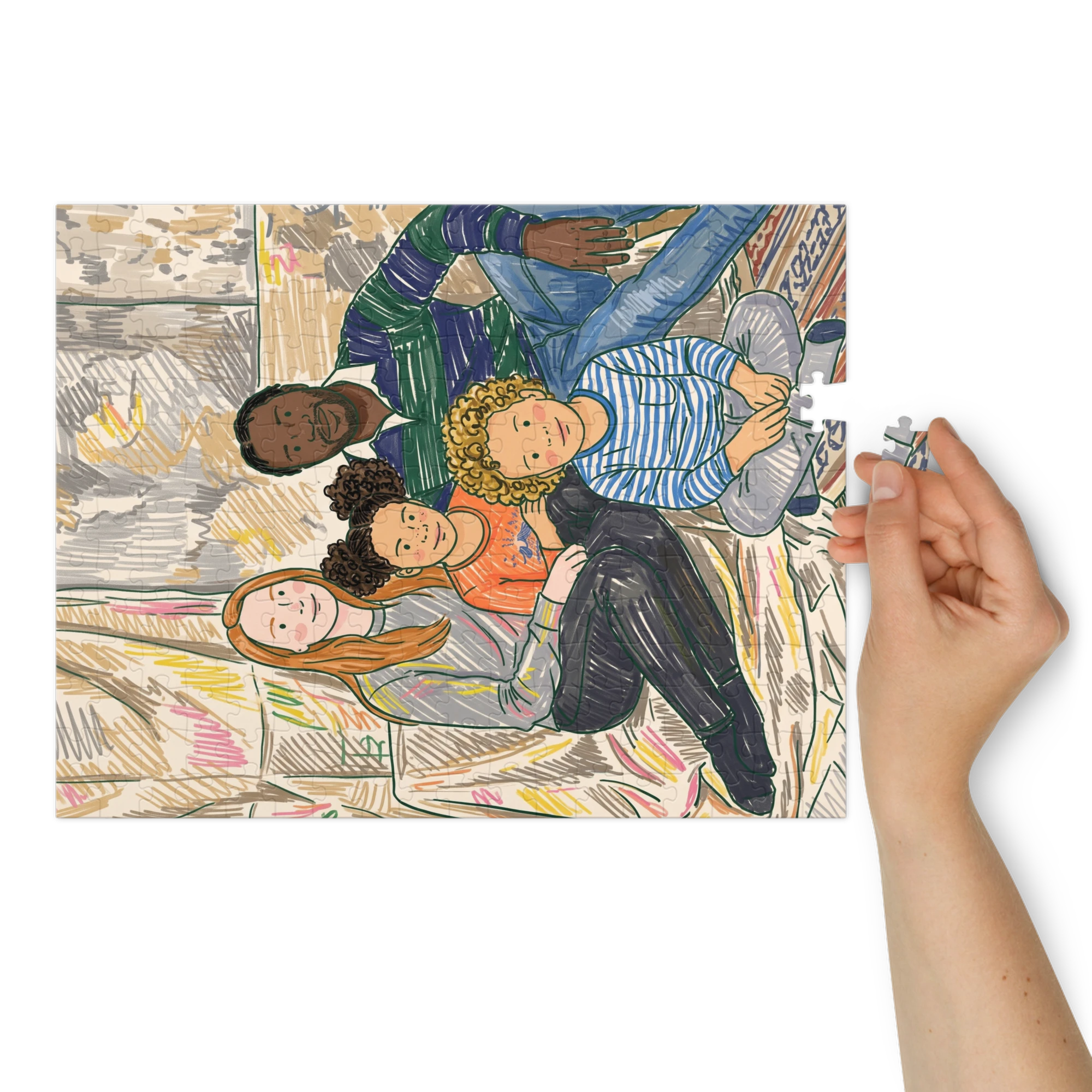Family Portrait Puzzle — Rainbow Scribble