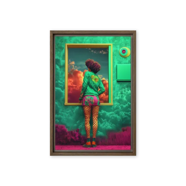 A Glimpse Beyond the Teal Walls | Art Print