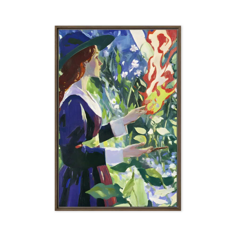The Conjurer's Garden 
 Canvas with Brown Frame