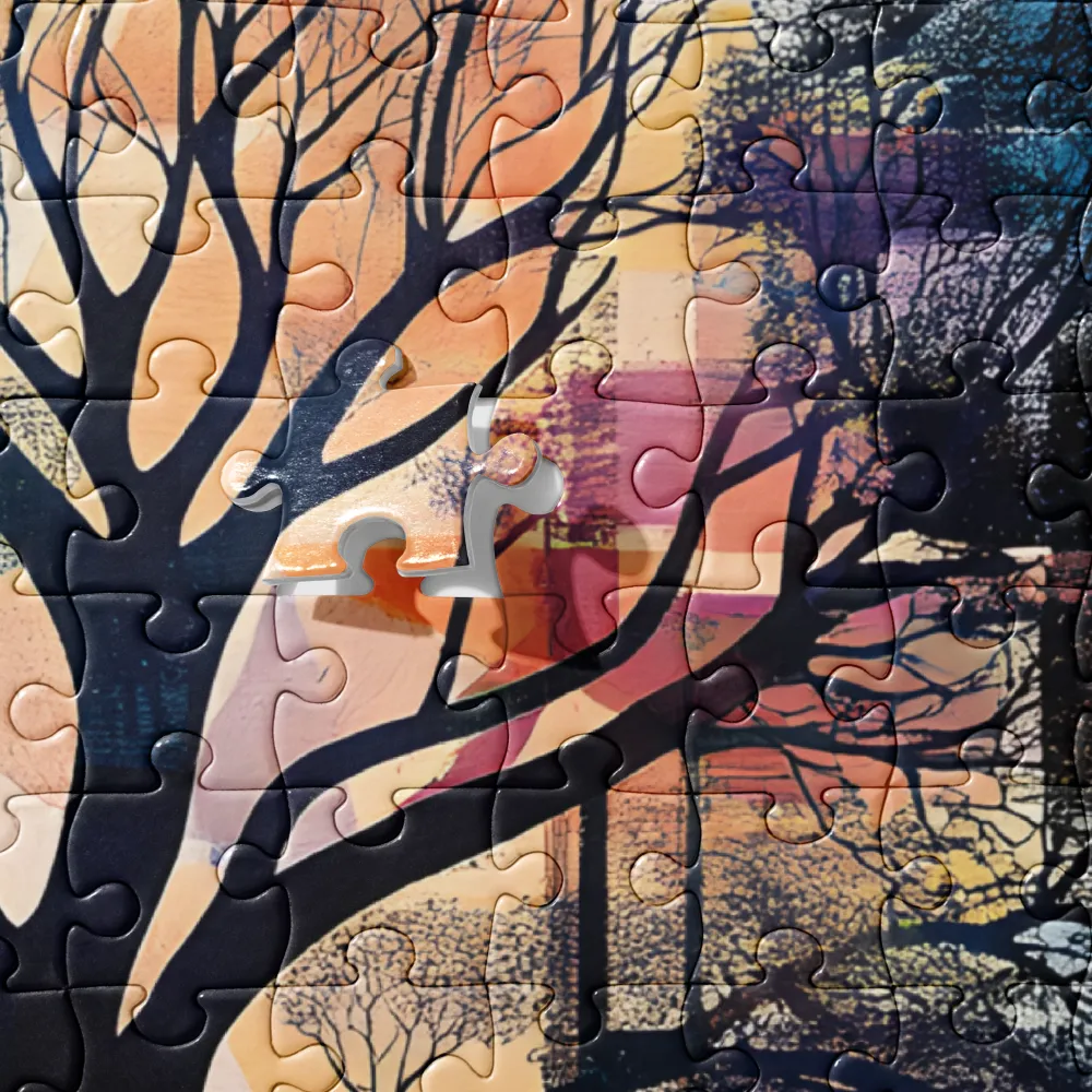 Stained Glass Forest 
 Jigsaw Puzzle in Tin Box