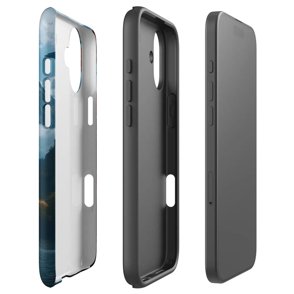 Surreal Mountain Landscape with UFOs | Phone Case