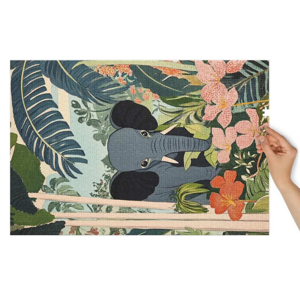 Elephant in Tropical Jungle | Jigsaw Puzzle (252/520 pieces)