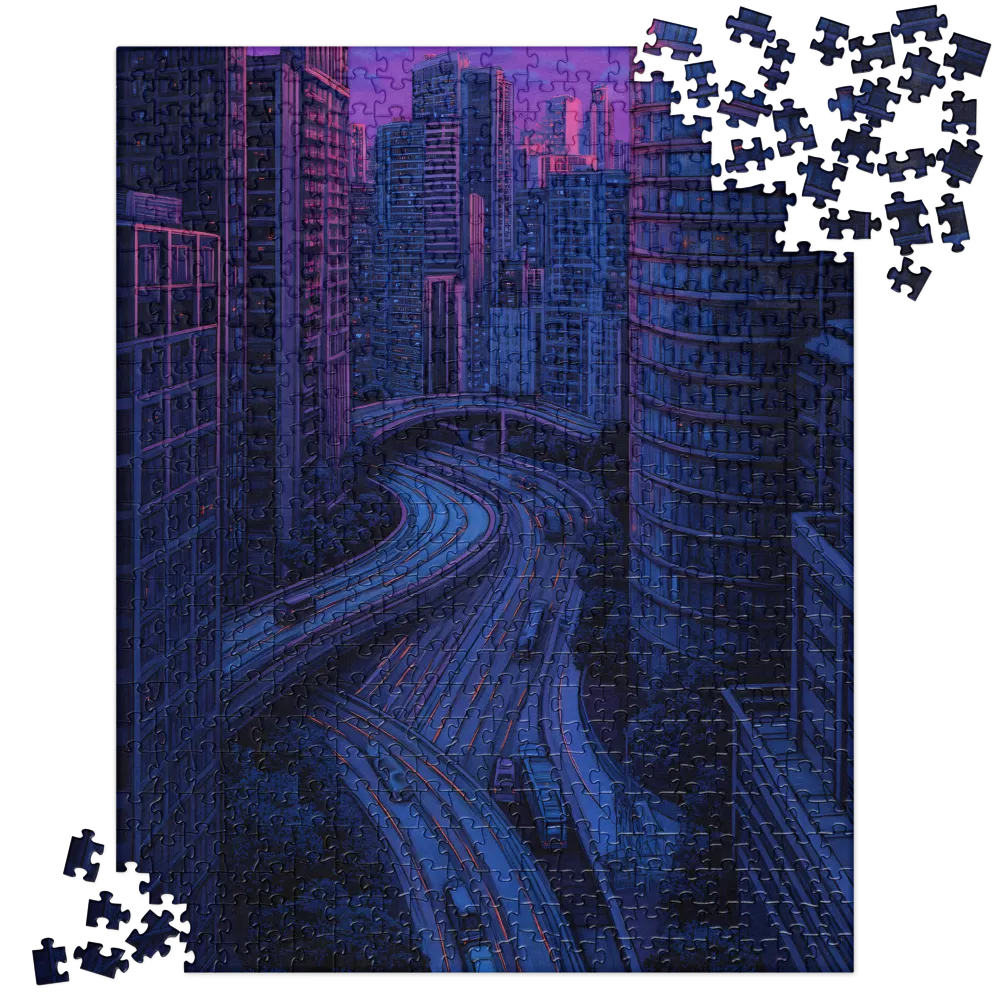 Neon Urban Future 
 Jigsaw Puzzle