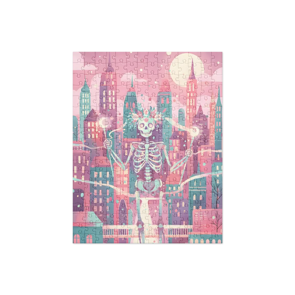 Moonlit Floral Skeleton 
 Jigsaw Puzzle