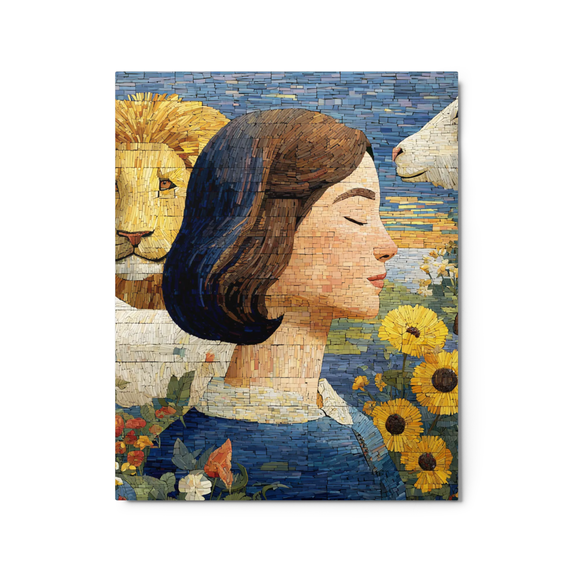 Serene Mosaic: Woman and Wildlife