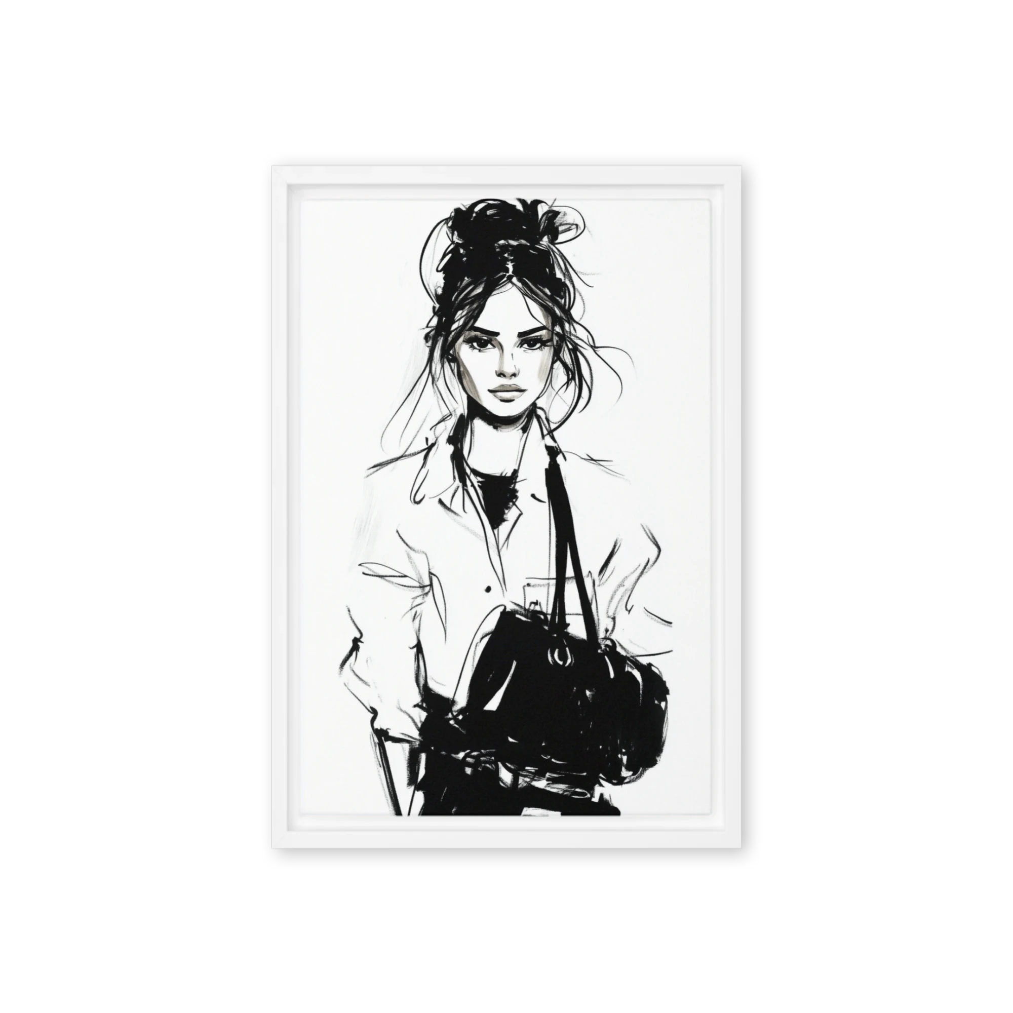 Fashionable Woman Line Art