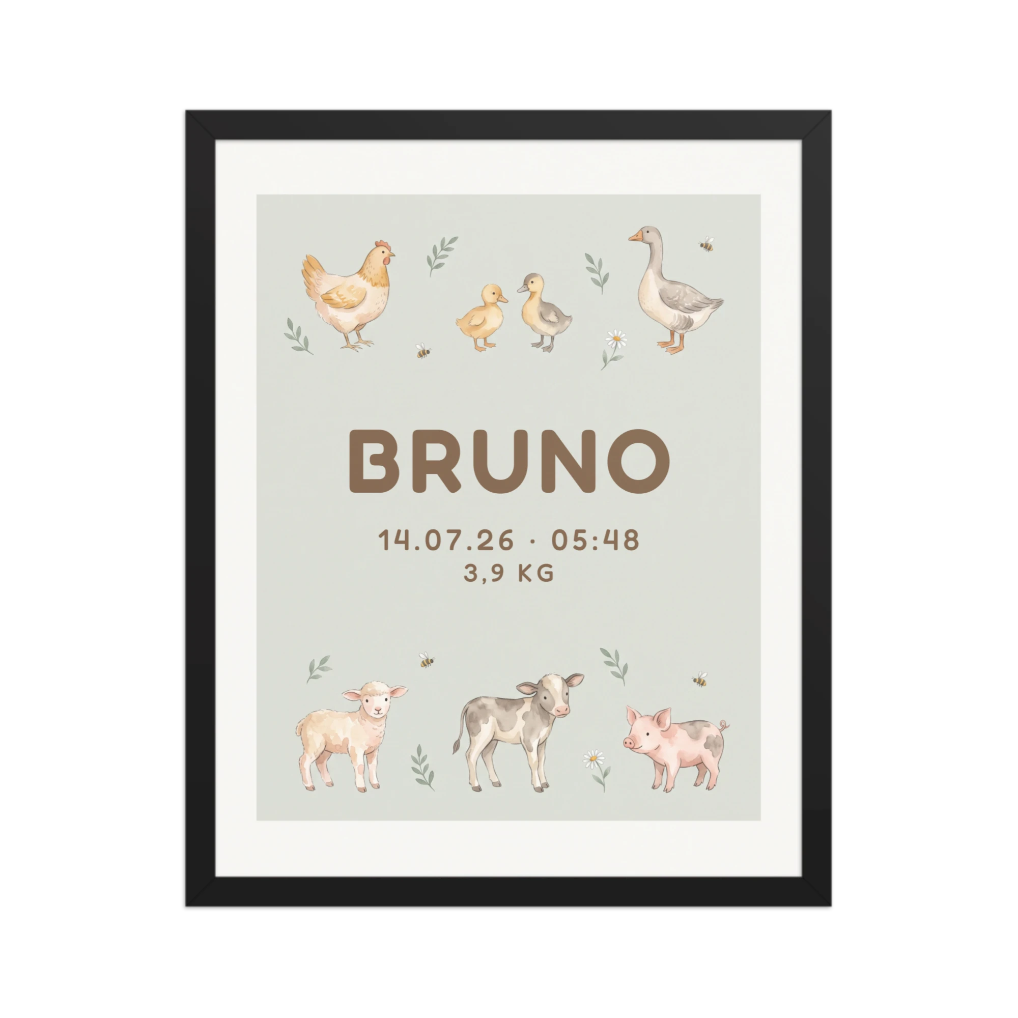 Farm Animal Nursery Name Art — example
