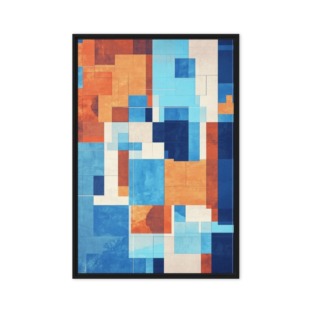 Abstract Geometric Pattern in Blue and Orange