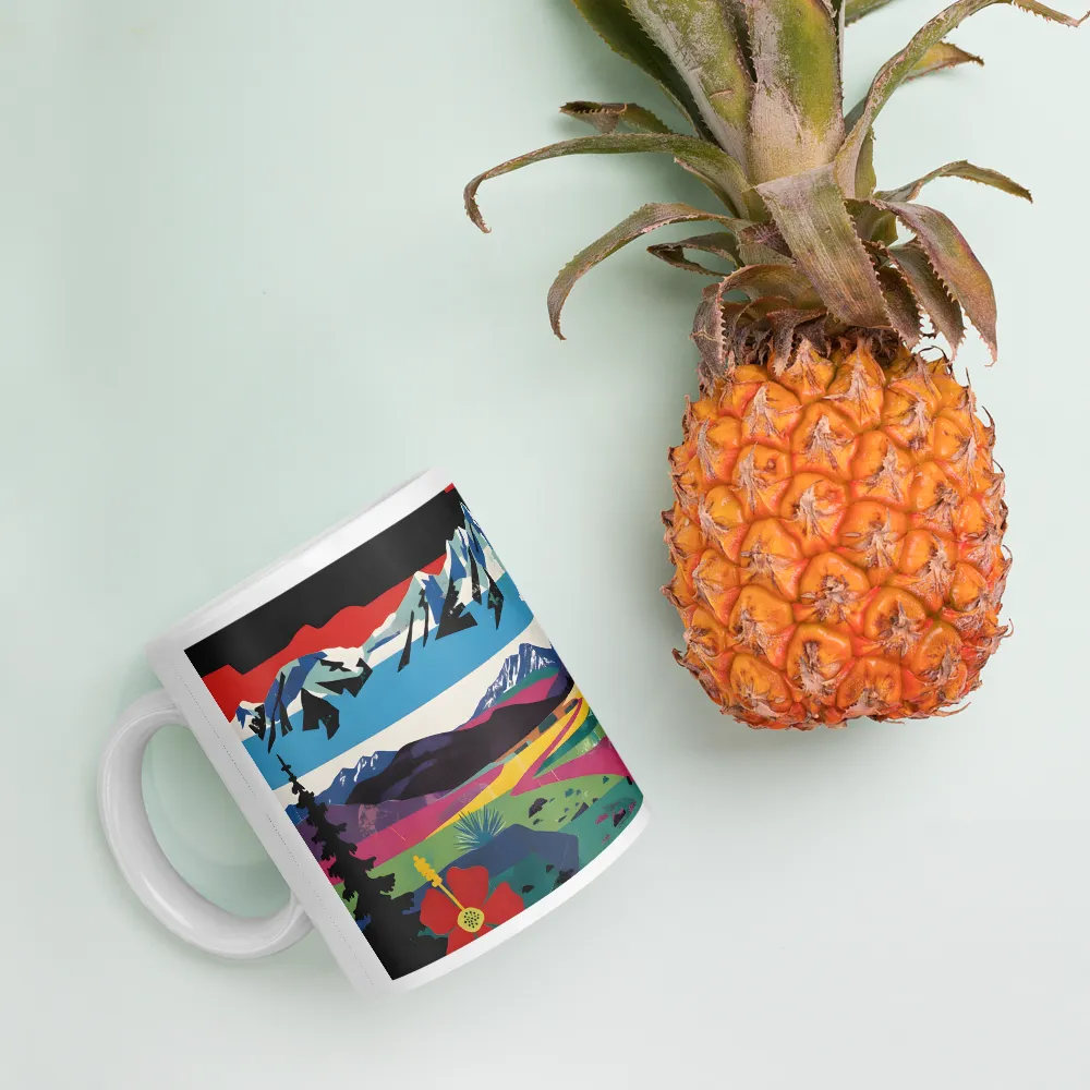 Prismatic Mountain Poster 
 Mug with Red inside | 15 oz