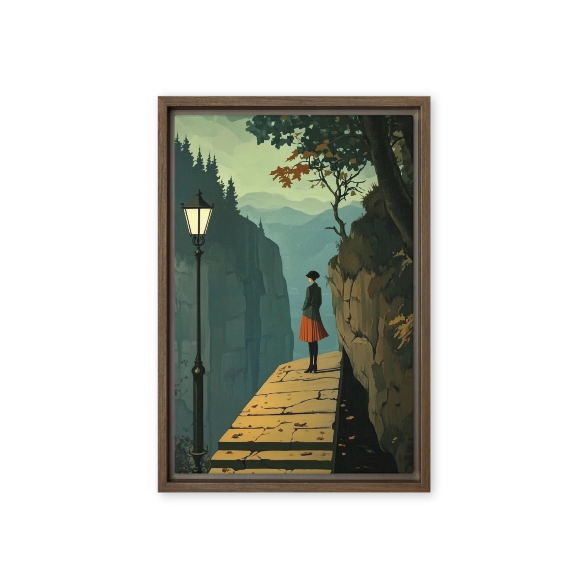 Surreal Woman on Cliff Path