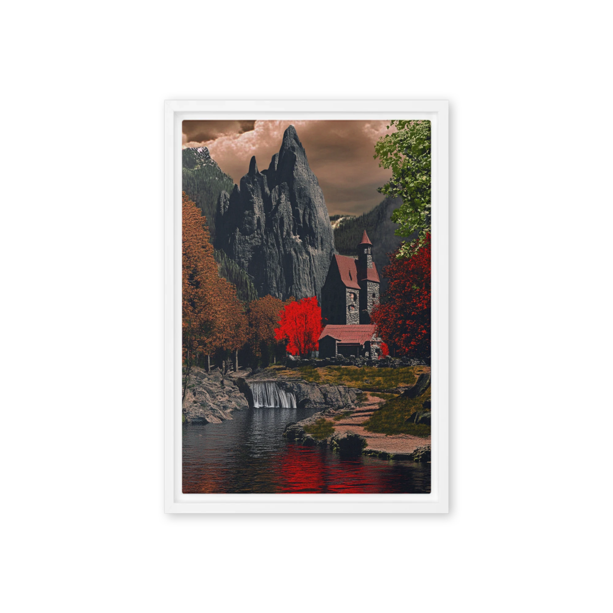 Crimson Foliage Sanctuary | Art Print
