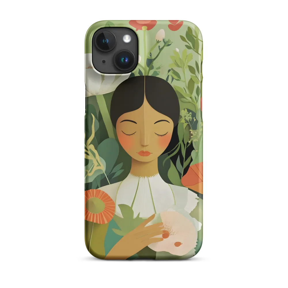 Serene Woman with Flowers | Phone Case