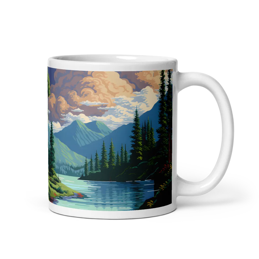 Serene Landscape with Lake and Mountains | Mug
