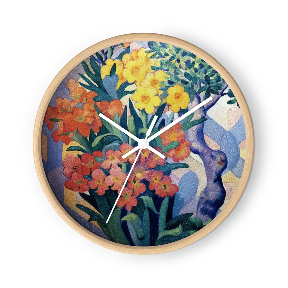 Garden Flowers In Broken Colour — Yellow Against Blue